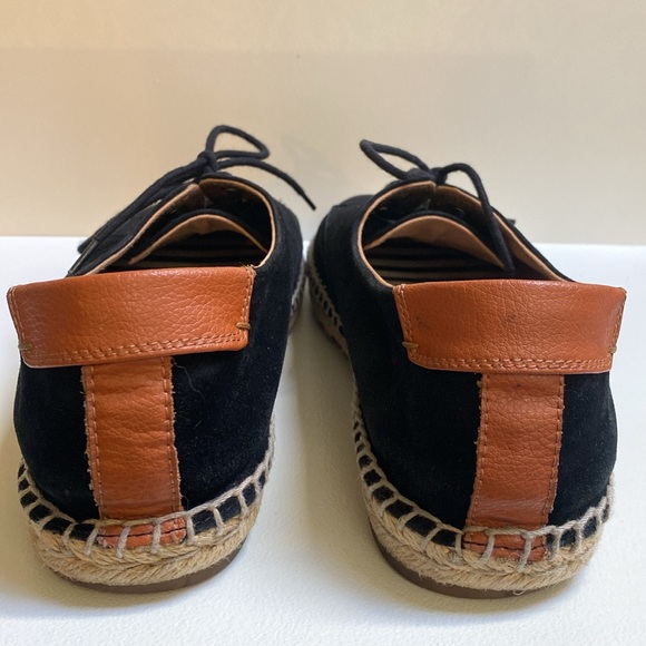 Vionic Rayne Black Suede Espadrille Lace Up Flats - Picture 4 of 10